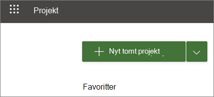 Viser en hurtigere metode til at oprette et projekt