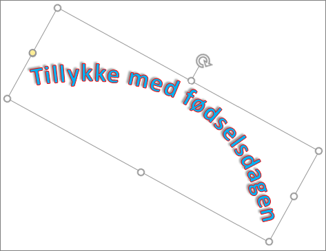 Rotere WordArt med rotationshåndtaget