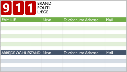 Konceptbillede af en liste over kontakter