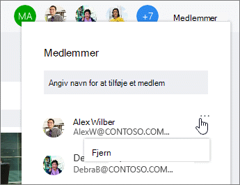 Fjern medlemmer fra en plan