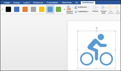 Typografigalleriet med en lyseblå typografi anvendt på grafik af en cykel