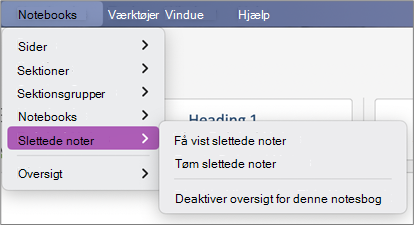 Notesbøger > slettede noter > få vist slettede noter