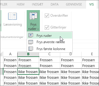 Fanen Vis, menuen Frys ruder, kommandoen Frys ruder