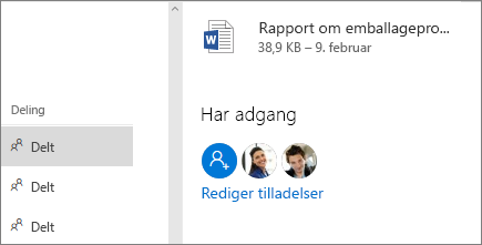 Viser, hvem der har adgang til delte filer