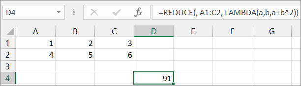 Første REDUCE-funktion, eksempel1