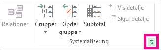 Klik på dialogboksstarteren i gruppen Disposition