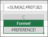 Excel viser fejlen #REF!, når en cellereference ikke er gyldig