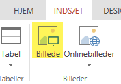 Knappen Indsæt billede