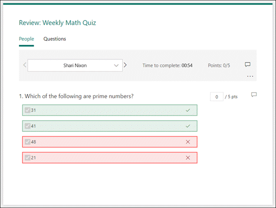 Gennemse svar på tests.