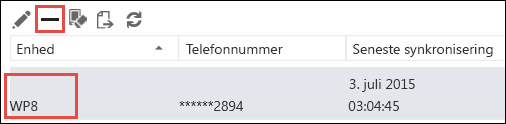 Fjern telefonen fra Outlook Web App