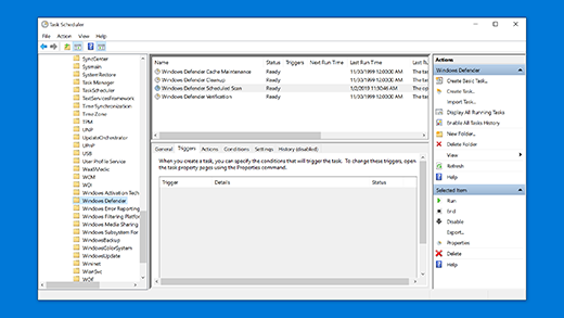 Planlægning af en Windows Sikkerhed-scanning i Opgavestyring