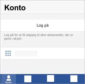 Log på med din Microsoft-konto eller Office 365-arbejds- eller skolekonto.