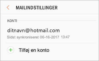 Indstillinger > Tilføj konto