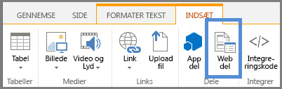 Indsæt webdel