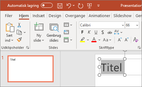 Formatér tekst i PowerPoint