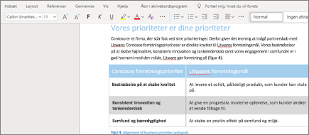 Formatér tekst i Word Online