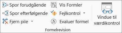 Gruppen Formelrevision under fanen Formel