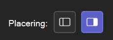 Billede, der viser placeringsknapperne øverst på mødeskærmen.