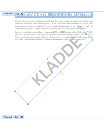 Billede af dokument med Kladde-vandmærke.