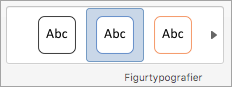 Indstillinger i gruppen Figurtypografier