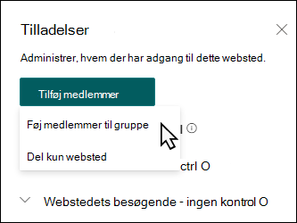 Eksempel på ruden Tilføj medlemmer