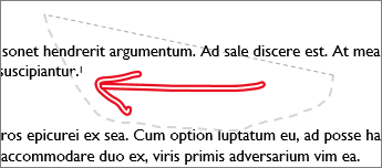 Tegnet element, der markeres ved hjælp af værktøjet Lasso