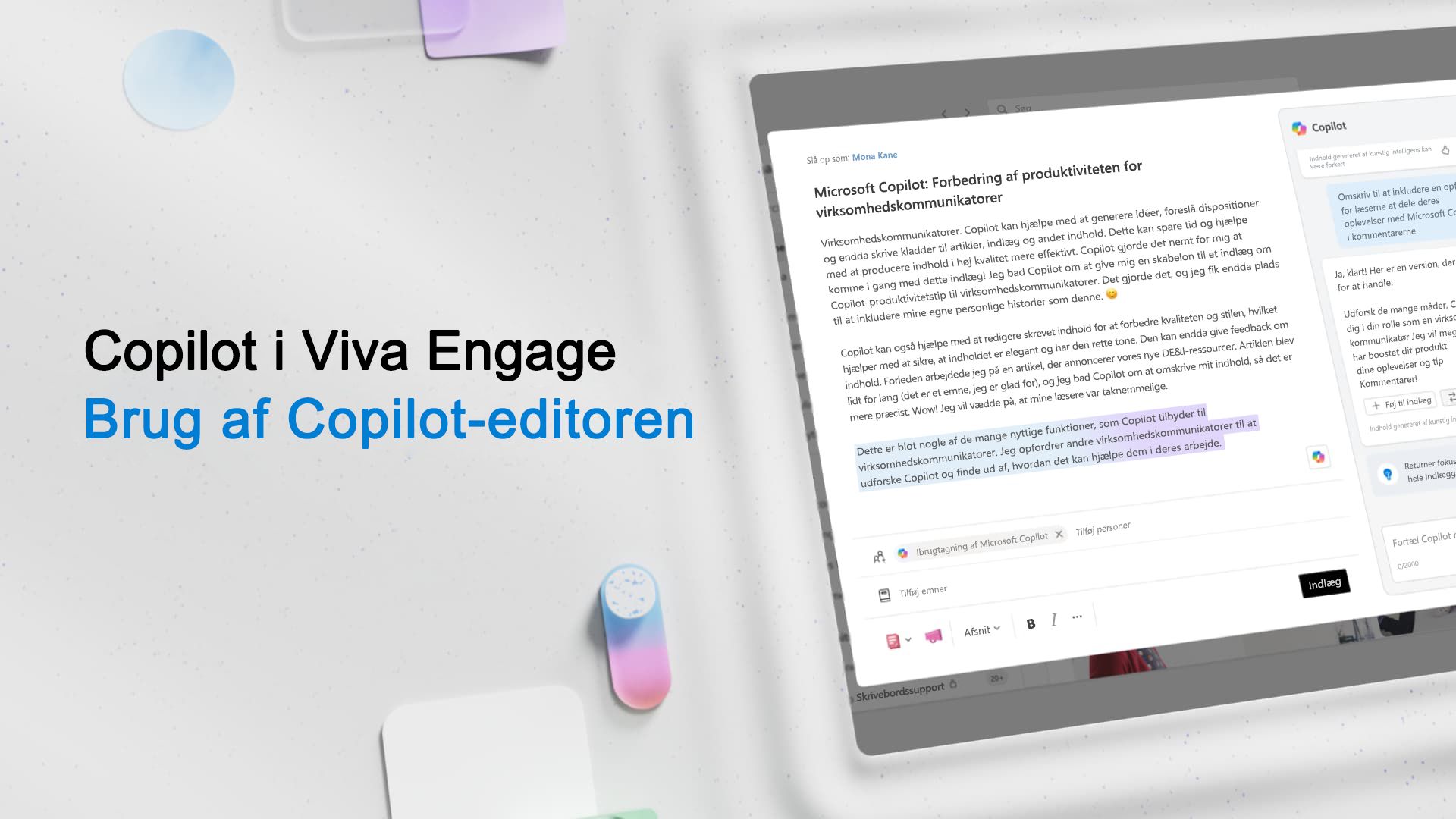 Video: Brug af Copilot-redigeringsprogrammet i Viva Engage