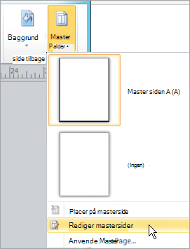 Vælge Rediger mastersider i menuen Mastersider