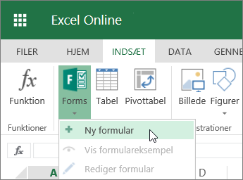 Formularer > Ny formular