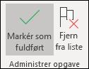 Udfør eller fjern opgave