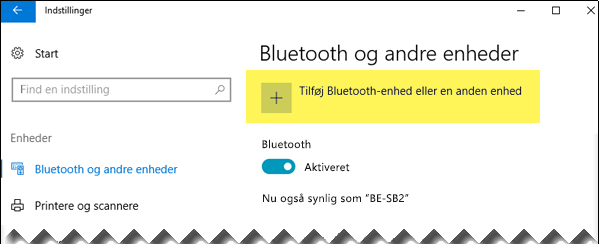 Tilføj en Bluetooth-enhed