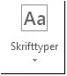 Knappen Skrifttyper i Publisher 2013