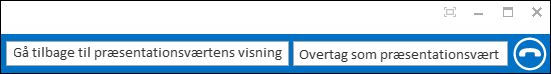Vend tilbage/tag over som præsentationsvært