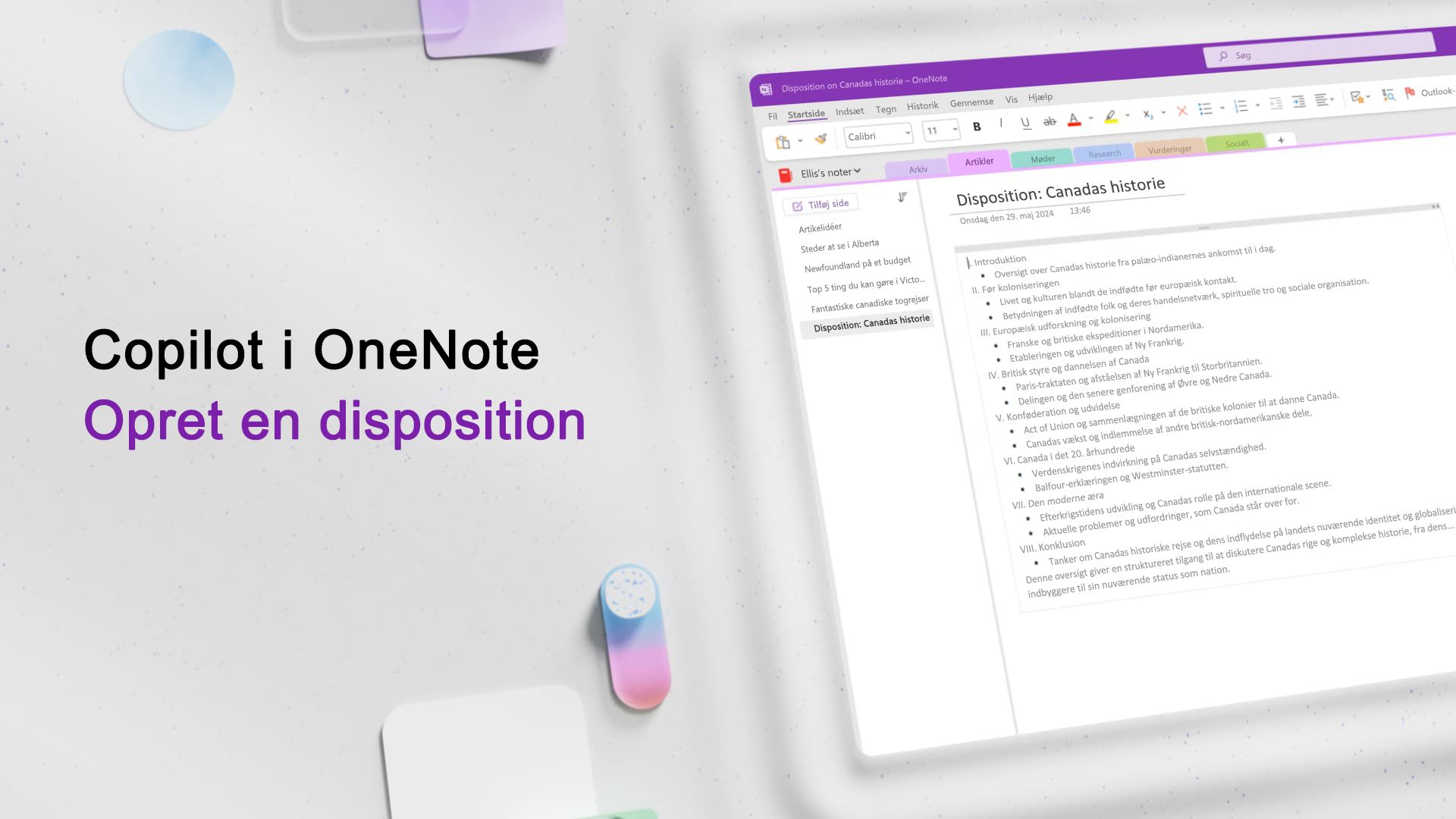 Video: Opret en disposition med Copilot i OneNote