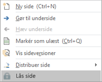 Vælg Lås side.