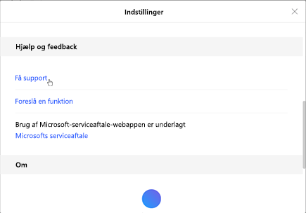 Tryk på Få support