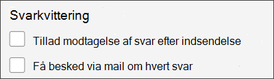 Få en kvittering for dit svar