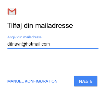 Tilføj din mailadresse