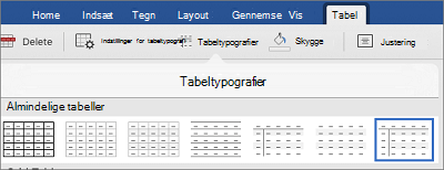 Tabeltypografier