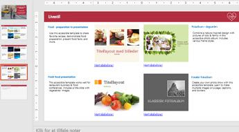 Slideshow, der viser 4 handicapvenlige skabelonbilleder og andre slides