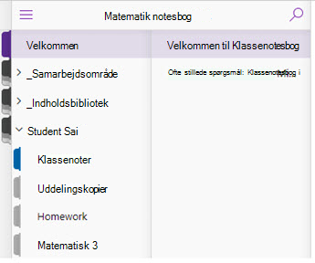 Velkommen, Samarbejdsområde og indholdsbibliotek