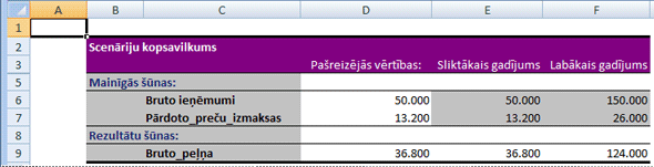 Excel-scenarieresumerapport