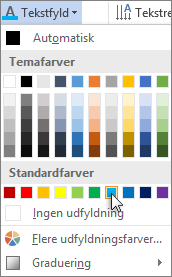 Vælge en tekstfyldfarve