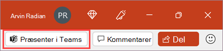 Knappen Præsenter i Teams