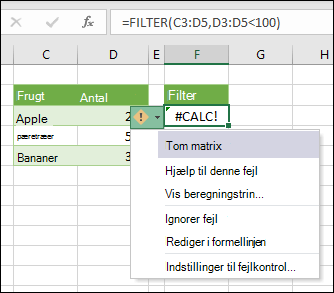 #BEREGN! fejl – om matrix