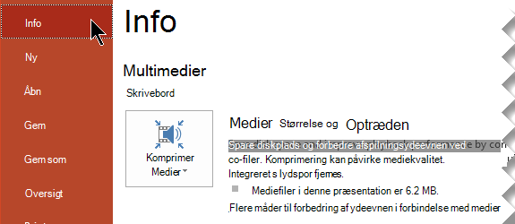 Klik på Komprimer medier