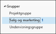 Grupper på venstre navigatør