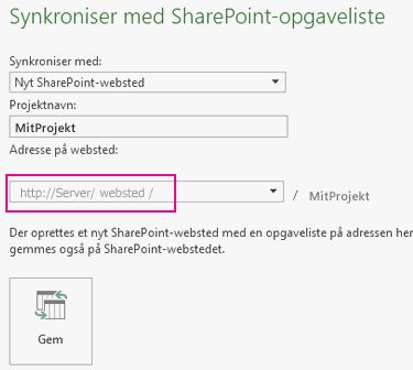 Synkronisere til et nyt SharePoint-webstedsbillede