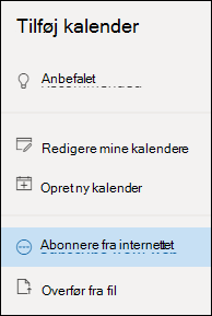 Abonnere på en kalender