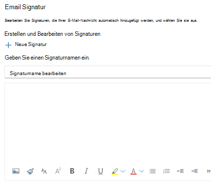 Erstellen einer E-Mail-Signatur in Outlook im Web